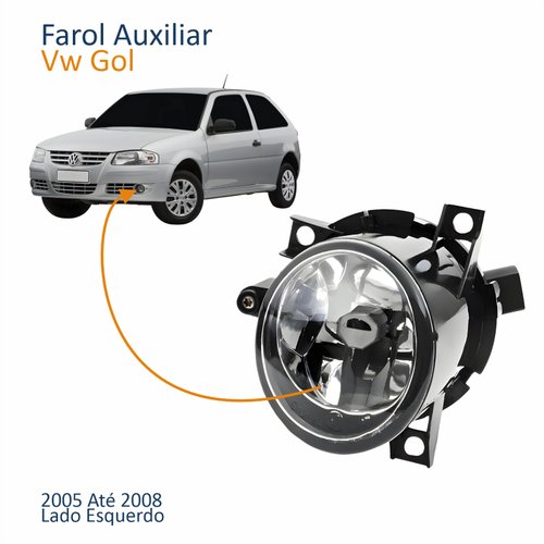 Farol Auxiliar De Milha Vw Gol G4 2005 2006 2007 2008 Lado Esquerdo Motorista