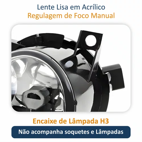 Farol Auxiliar De Milha Vw Gol G4 2005 Até 2008 Fox 2003 Até 2010 Polo 2003 Até 2006 Sem Defletor Lado Esquerdo Motorista