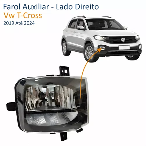 Farol Auxiliar Vw T-Cross 2019 Até 2024 Full Led Lado Direito Passageiro