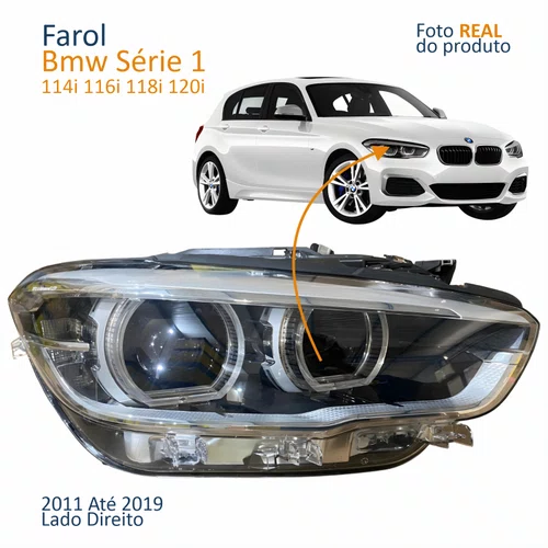 Farol Principal Bmw Série 1 114I 116I 118I 120I 2011 Até 2019 Full Led Lado Direito Passageiro