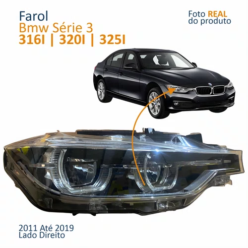 Farol Principal Bmw 316I 320D 320I 325I 2011 Até 2019 Full Led Lado Direito Passageiro
