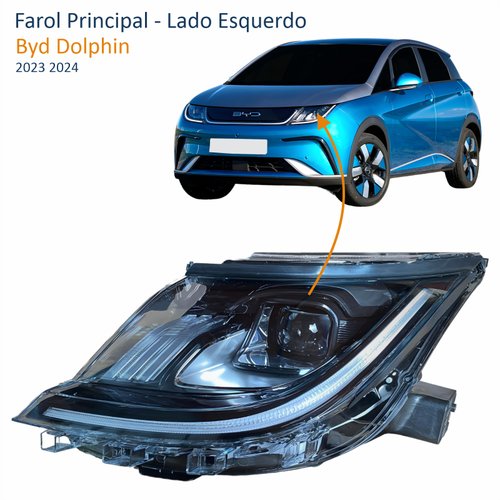 Farol Byd Dolphin 2023 2024 Full Led Lado Esquerdo Motorista