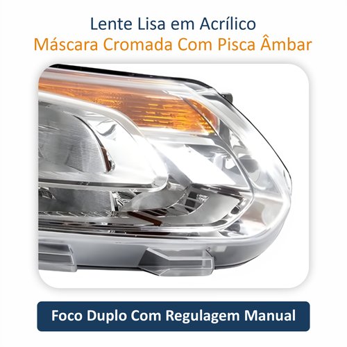 Farol Citroen Aircross 2011 Até 2015 Cromado Depo Lado Direito Passageiro
