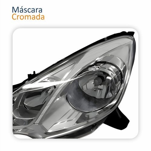 Farol Principal Citroen C3 2013 Até 2021 Máscara Cromada Lado Esquerdo Motorista