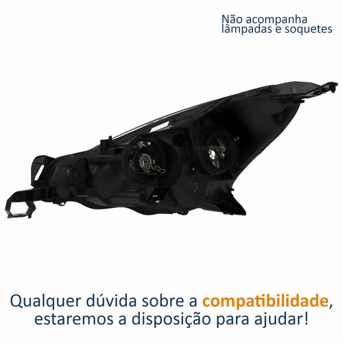Farol Principal Citroen C3 2013 Até 2021 Máscara Cromada Lado Direito Passageiro