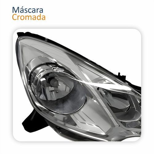 Farol Principal Citroen C3 2013 Até 2021 Máscara Cromada Lado Direito Passageiro