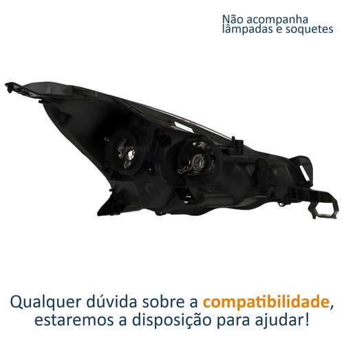 Farol Principal Citroen C3 2013 Até 2021 Máscara Cromada Lado Esquerdo Motorista