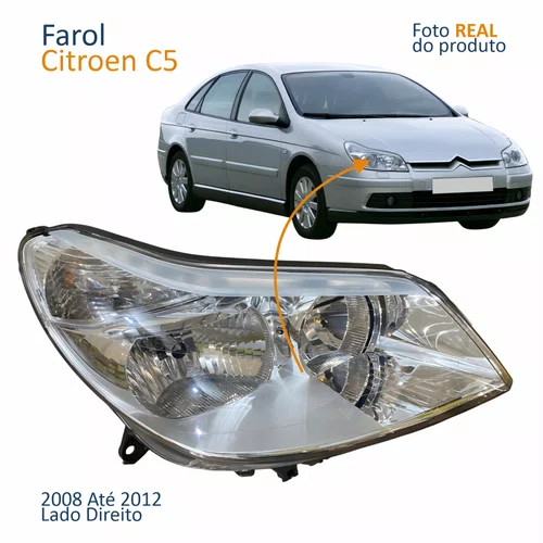 Farol Principal Citroen C5 2008 2009 2010 2011 2012 Lado Direito Passageiro