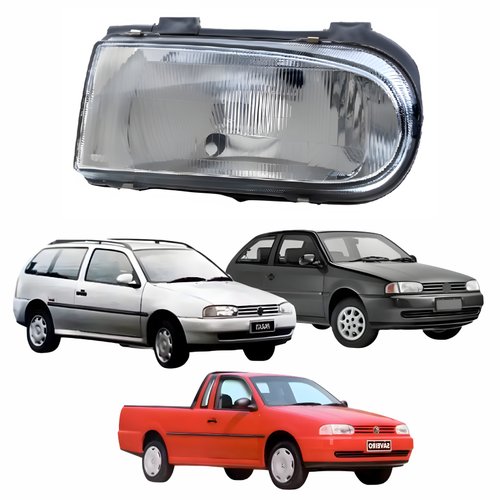 Farol Dianteiro Volkswagen Gol G2 1995 1996 1997 1998 1999 Parati G2 1996 1997 1998 1999 Saveiro 1998 1999 2000 Original Máscara Cinza Lado Direito Passageiro