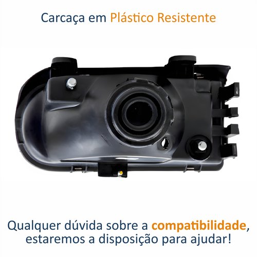 Farol Dianteiro Volkswagen Gol G2 1995 1996 1997 1998 1999 Parati G2 1996 1997 1998 1999 Saveiro 1998 1999 2000 Original Máscara Cinza Lado Direito Passageiro