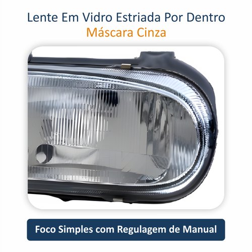 Farol Dianteiro Volkswagen Gol G2 1995 1996 1997 1998 1999 Parati G2 1996 1997 1998 1999 Saveiro 1998 1999 2000 Original Máscara Cinza Lado Direito Passageiro