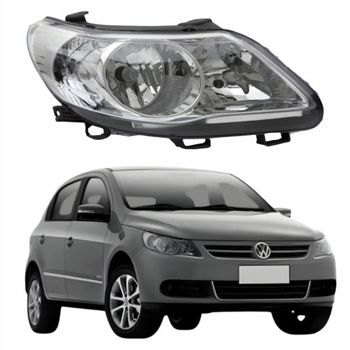 Farol Dianteiro VW Gol G5 2008 Até 2012 Original Arteb Foco Duplo Máscara Cromomix Lado Direito Passageiro