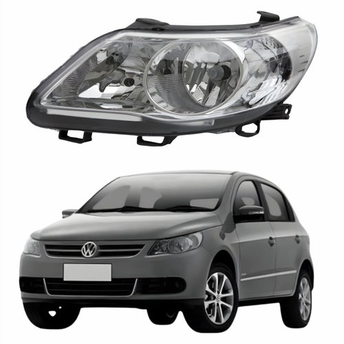 Farol Dianteiro VW Gol G5 2008 Até 2012 Original Arteb Foco Duplo Máscara Cromomix Lado Esquerdo Motorista