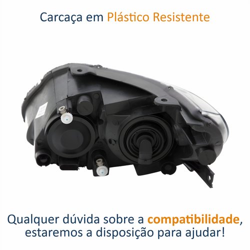 Farol Dianteiro VW Gol Voyage G5 2008 Até 2012 Saveiro G5 2009 Até 2013 Original Arteb Foco Duplo Máscara Cromomix Lado Direito Passageiro