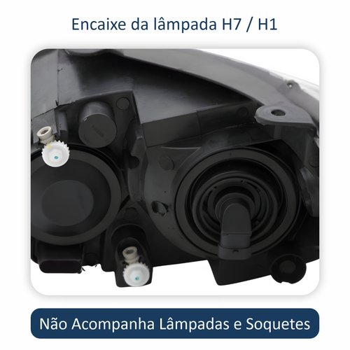 Farol Dianteiro VW Gol Voyage G5 2008 Até 2012 Saveiro G5 2009 Até 2013 Original Arteb Foco Duplo Máscara Cromomix Lado Direito Passageiro