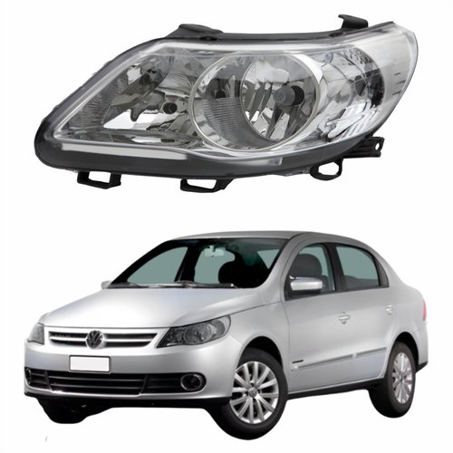 Farol Dianteiro VW Voyage G5 2008 Até 2012 Original Arteb Foco Duplo Máscara Cromomix Lado Esquerdo Motorista