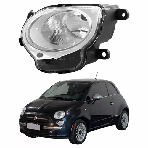 Farol Principal Fiat 500 Lounge Sport 2010 2011 Lado Esquerdo Motorista