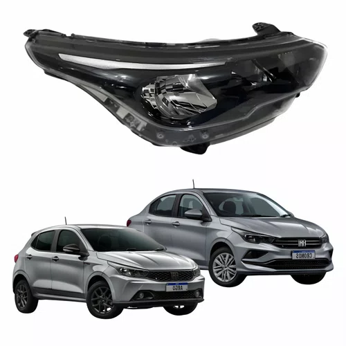 Farol Fiat Argo Cronos 2024 Até 2025 Máscara Negra Sem Led Lado Direito Passageiro
