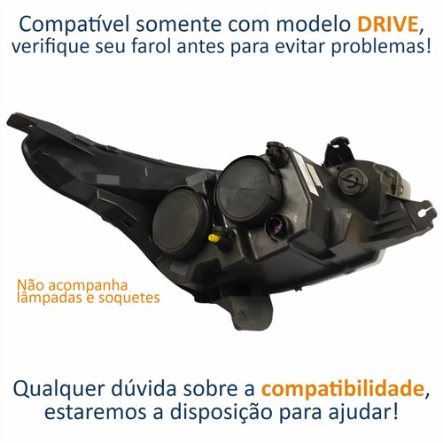 Farol Principal Fiat Cronos 2016 Até 2024 Máscara Negra Com Led Lado Esquerdo Motorista