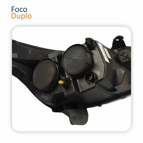 Farol Principal Fiat Cronos 2016 Até 2024 Máscara Negra Com Led Lado Esquerdo Motorista