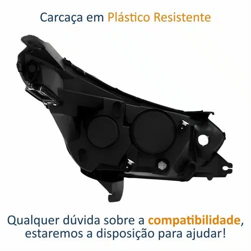 Farol Fiat Cronos 2016 Até 2024 Máscara Negra Sem Led Lado Esquerdo Motorista