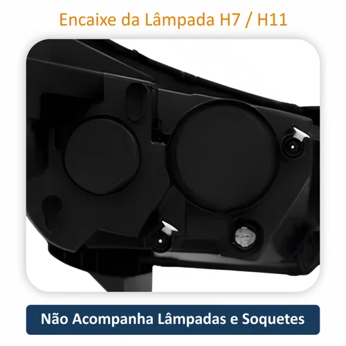 Farol Fiat Cronos 2016 Até 2024 Máscara Negra Sem Led Lado Esquerdo Motorista