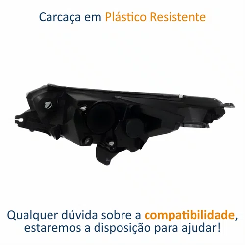Farol Fiat Cronos 2024 Até 2025 Máscara Negra Sem Led Lado Direito Passageiro