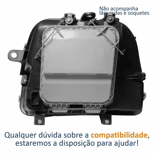 Farol Principal Fiat Doblo 2002 Até 2009 Máscara Cromada Lado Esquerdo Motorista