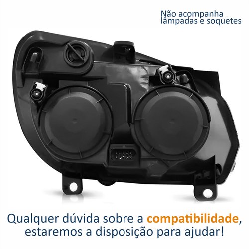 Farol Principal Fiat Doblo 2010 Até 2018 Máscara Cromada Lado Esquerdo Motorista