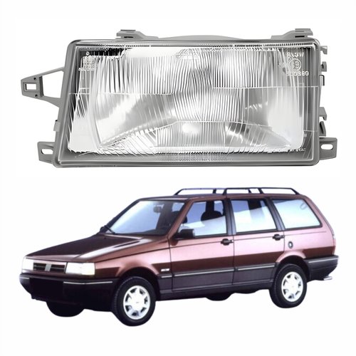Farol Fiat Elba 1991 Até 1996 Lente De Vidro Lado Esquerdo Motorista