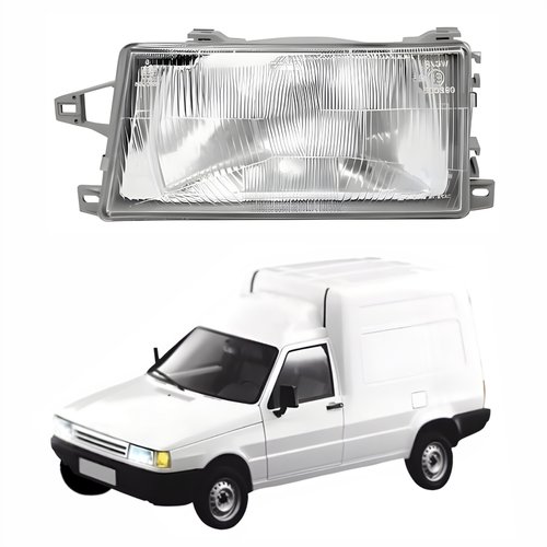 Farol Fiat Fiorino 1991 Até 2003 Lente De Vidro Lado Esquerdo Motorista