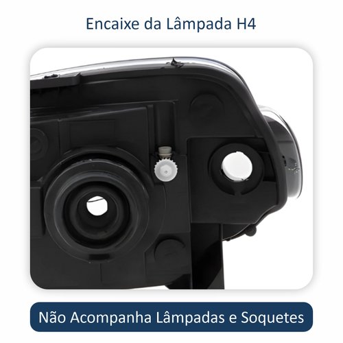 Farol Fiat Fiorino 2014 Até 2019 Original Arteb Máscara Cromada Lado Direito Passageiro