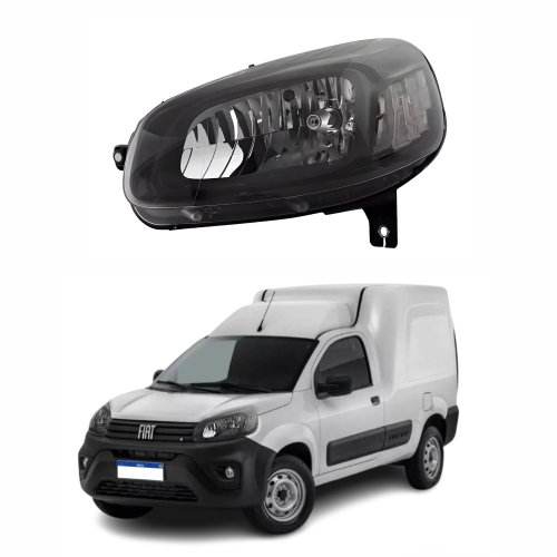 Farol Fiat Fiorino 2022 2023 Máscara Negra Lado Esquerdo Motorista