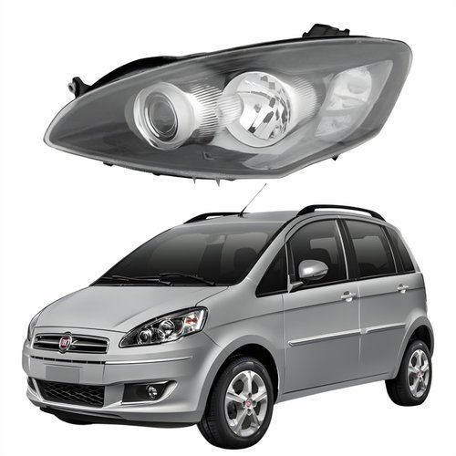 Farol Principal Fiat Idea 2011 Até 2016 Cinza Lado Esquerdo Motorista