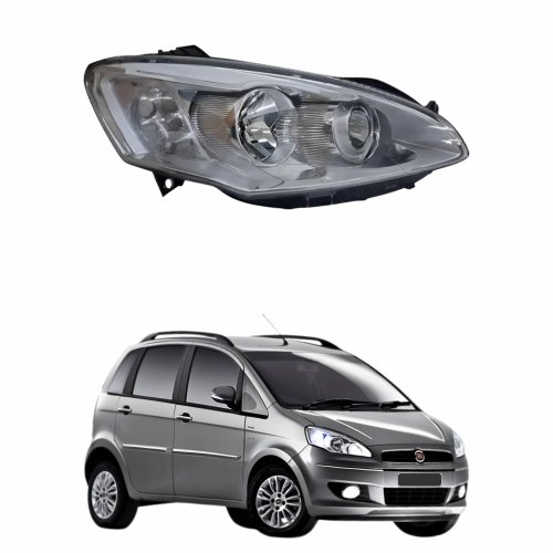 Farol Fiat Idea 2011 2012 2013 Mascara Cromada Lado Direito Passageiro
