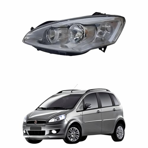 Farol Fiat Idea 2011 2012 2013 Mascara Cromada Lado Esquerdo Motorista