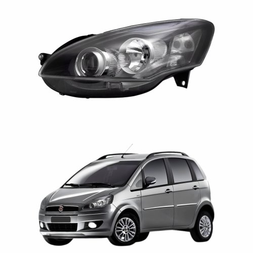 Farol Fiat Idea 2011 2012 2013 Mascara Negra Lado Esquerdo Motorista