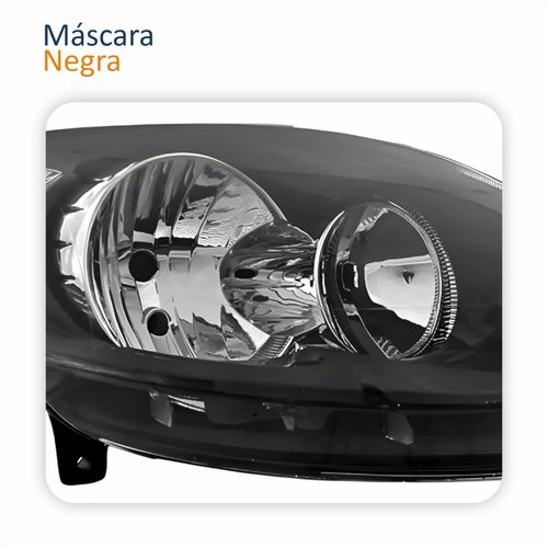 Farol Principal Fiat Palio 2012 2013 2014 2015 2016 Máscara Negra Lado Direito Passageiro