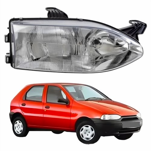 Farol Fiat Palio 1996 Até 2000 Foco Duplo Vidro Lado Direito Passageiro