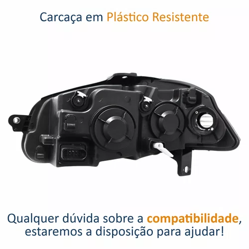 Farol Fiat Palio 2008 Até 2011 Máscara Cromada Com Anel Cromado Lado Direito Passageiro