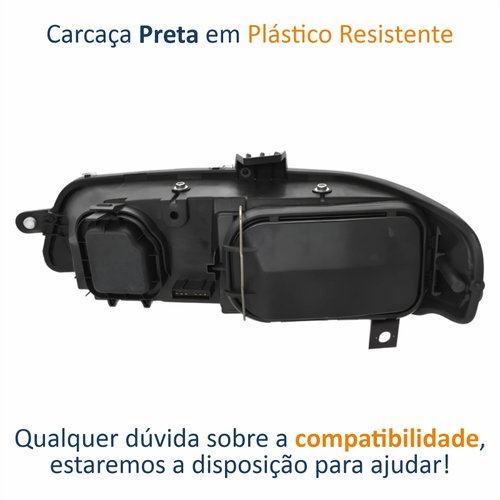 Farol Fiat Palio  G2 2001 Até 2007 Original Arteb Foco Duplo Carcaça Preta Lado Direito Passageiro