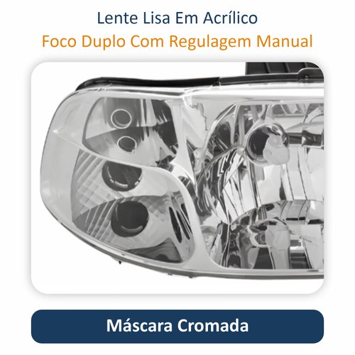 Farol Fiat Palio  G2 2001 Até 2007 Original Arteb Foco Duplo Carcaça Preta Lado Direito Passageiro