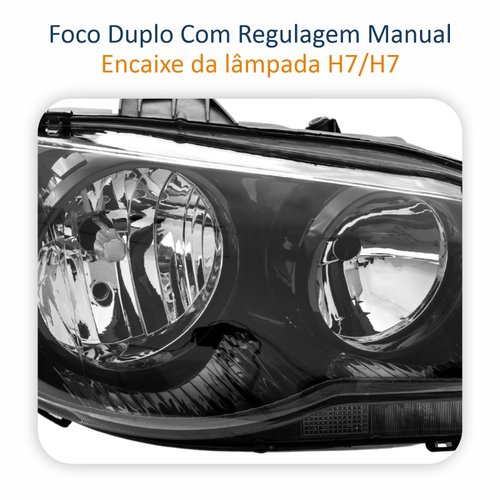 Farol Fiat Palio G3 2003 Até 2014 Original Arteb Máscara Negra Canhão Preto Foco Duplo Lado Direito Passageiro