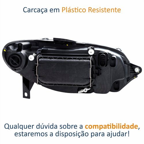 Farol Fiat Palio G3 2003 Até 2014 Siena Strada Weekend G3 2003 Até 2012 Original Arteb Máscara Negra Canhão Preto Foco Duplo Lado Esquerdo Motorista
