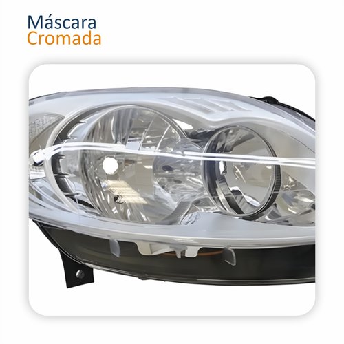 Farol Principal Fiat Palio 2012 2013 2014 2015 2016 Máscara Cromada Lado Direito Passageiro