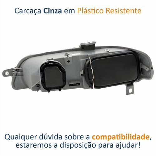 Farol Fiat Palio Weekend G2 2001 Até 2006 Original Arteb Foco Duplo Carcaça Cinza Lado Direito Passageiro