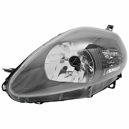 Farol Fiat Punto 2008 2009 2010 2011 2012 Máscara Ara Cinza Lado Esquerdo Motorista