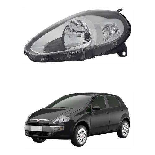 Farol Fiat Punto 2013 2014 2015 2016 Marcara Cinza Lado Esquerdo Motorista