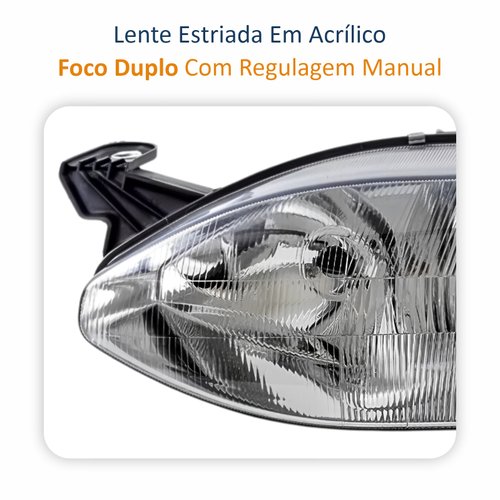 Farol Fiat Siena 1996 1997 1998 1999 2000 Foco Duplo Lado Esquerdo Motorista