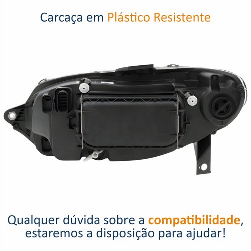 Farol Fiat Siena G3 2003 Até 2012 Original Arteb Máscara Cromada Com Aro Negro Foco Duplo Lado Direito Passageiro
